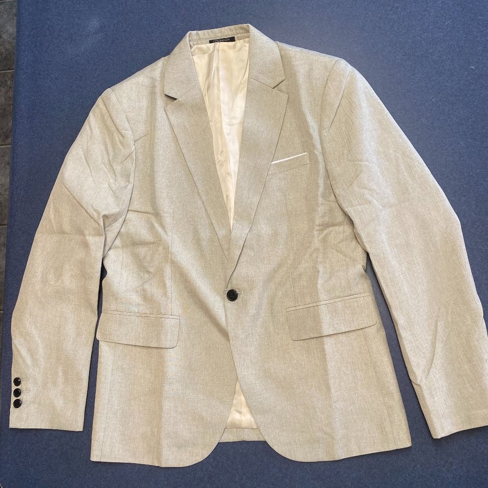 Coofandy Tan Linen Suit Blazer (M)